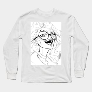 demon succubus vampire blonde girl ecopop art Long Sleeve T-Shirt